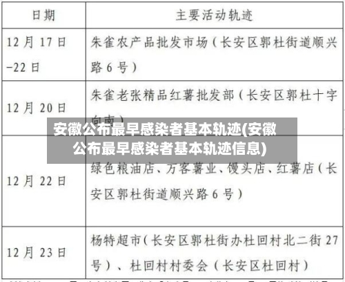 安徽公布最早感染者基本轨迹(安徽公布最早感染者基本轨迹信息)-第2张图片