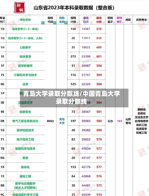 青岛大学录取分数线/中国青岛大学录取分数线