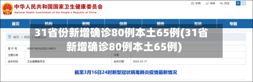 31省份新增确诊80例本土65例(31省新增确诊80例本土65例)