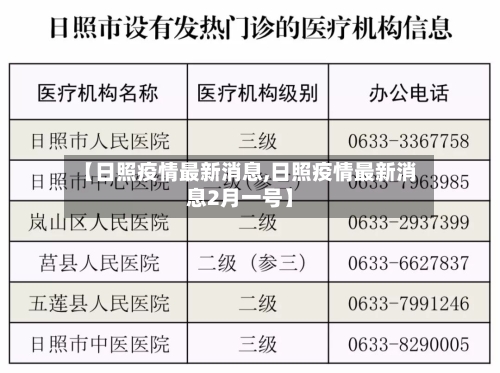 【日照疫情最新消息,日照疫情最新消息2月一号】